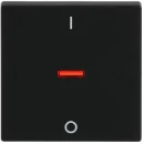 ABB Busch-Jaeger Future Axcent Carat bedieningselement rode lens 2 -en 3-polig aan / uit enkele wip zwart RAL 9005 2CKA001751A3042