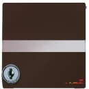 ABB Busch-Jaeger centraalplaat + kd + slot verloop voor si ip44 70x70x32mm Met tekstveld klapdeksel bruin RAL 8017 2CKA001710A3795