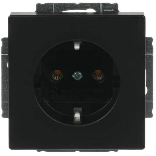 ABB Busch-Jaeger Future Axcent Carat wandcontactdoos centraalplaat inbouw 16A 250V RA Mat zwart RAL 9005 IP20 2CKA002011A3883
