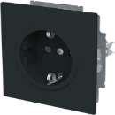 ABB Busch-Jaeger Art linear Wandcontactdoos Schuko inbouw 16A 250V RA Mat zwart RAL 9005 IP20 2CKA002013A5492