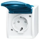 ABB Busch-Jaeger Ocean wandcontactdoos opbouw 16A 250V RA KV Mat blauw RAL 7035 IP44 2CKA002083A0842