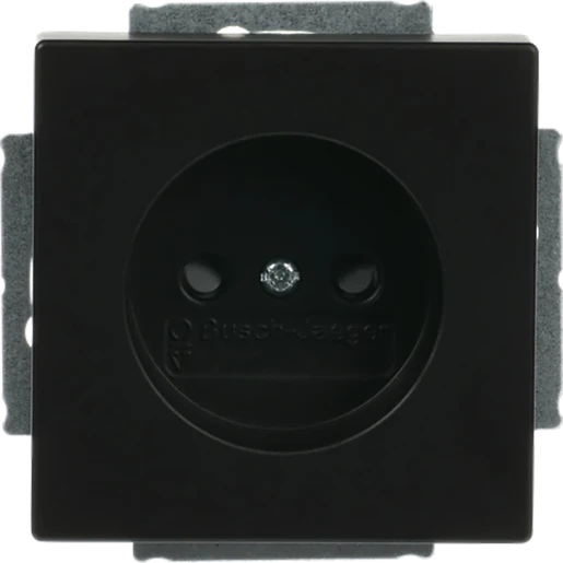 ABB Busch-Jaeger Future Axcent Carat Wandcontactdoos inbouw 16A 250V CEE 7/1 zonder randaarde KV Mat zwart RAL 9005 IP20 2CKA002113A5340