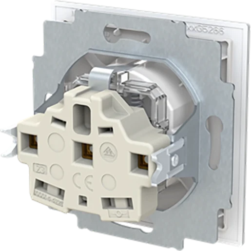 ABB Busch-Jaeger Art linear wandcontactdoos kv centraalplaat inbouw 16A 250V RA Glanzend wit RAL 9016 IP20 2CKA002013A5505