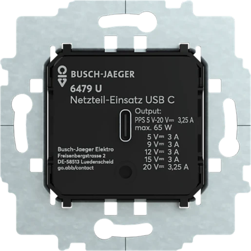 ABB Busch-Jaeger USB-C netvoedingssokkel 65W