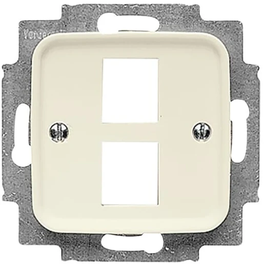 ABB Busch-Jaeger SI Centraalplaat Modular-Jack Basiselement met centrale afdekplaat 2 connectoren Zonder label wit 2CKA001753A3957