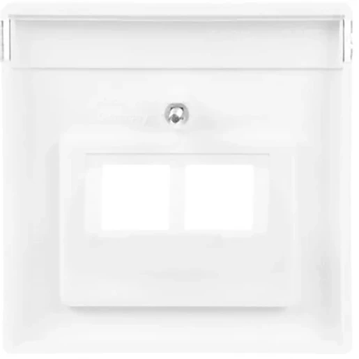 ABB Busch-Jaeger Future Axcent Centraalplaat datadoos RJ45 Jack plug Centraalplaat 2 connectoren Met label wit 2CKA001710A3888