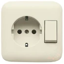 ABB Busch-Jaeger SI combinatie wandcontactdoos wissel inbouw beige IP21 2CKA001611A0128