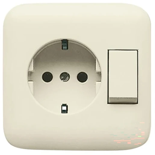 ABB Busch-Jaeger SI combinatie wandcontactdoos wissel inbouw beige IP21 2CKA001611A0128