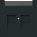 ABB Busch-Jaeger Art linear Centraalplaat schuifjes Modular-Jack 2 connectoren zwart 2CKA001710A4238