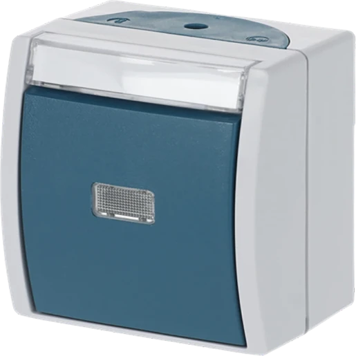 ABB Busch-Jaeger Ocean Tekstpulsdrukker Wip Glanzend blauw RAL 7035 2CKA001484A0373