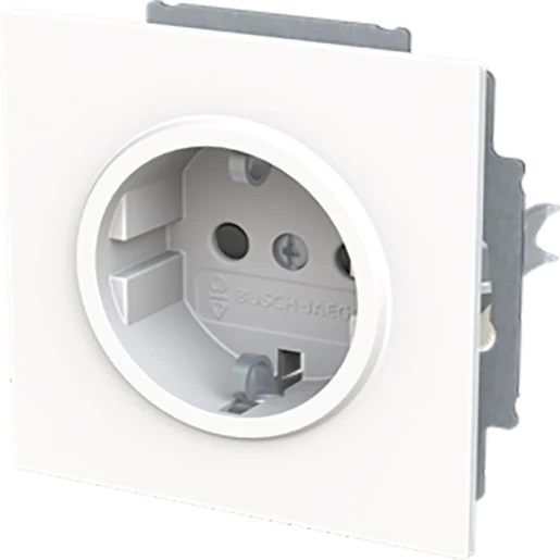 ABB Busch-Jaeger Art linear wandcontactdoos kv centraalplaat inbouw 16A 250V RA Glanzend wit RAL 9016 IP20 2CKA002013A5505