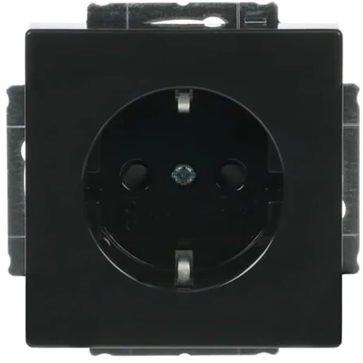 ABB Busch-Jaeger Future Axcent Carat wandcontactdoos centraalplaat inbouw 16A 250V RA KV Glanzend antraciet RAL 7021 IP20 2CKA002013A5265