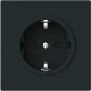 ABB Busch-Jaeger Art linear Wandcontactdoos Schuko inbouw 16A 250V RA Mat zwart RAL 9005 IP20 2CKA002013A5492
