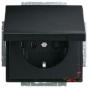 ABB Busch-Jaeger Future wandcontactdoos centraalplaat inbouw 16A 250V RA Mat zwart RAL 9005 IP20 2CKA002018A1495