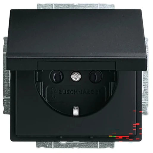 ABB Busch-Jaeger Future wandcontactdoos centraalplaat inbouw 16A 250V RA Mat zwart RAL 9005 IP20 2CKA002018A1495