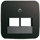 ABB Busch-Jaeger Reflex SI Centraalplaat datadoos RJ45 Jack plug Centraalplaat 2 connectoren Zonder label zwart 2CKA001753A9111