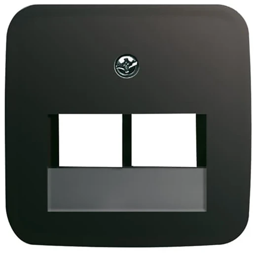 ABB Busch-Jaeger Reflex SI Centraalplaat datadoos RJ45 Jack plug Centraalplaat 2 connectoren Zonder label zwart 2CKA001753A9111