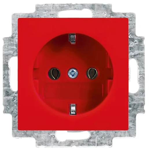 ABB Busch-Jaeger Balance wandcontactdoos centraalplaat inbouw 16A 250V RA Glanzend rood RAL 3003 IP20 2CKA002011A6234