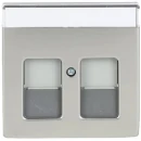 ABB Busch-Jaeger Centraalplaat Jack plug Centraalplaat 2 connectoren MetaalMet label RVS 2CKA001710A3767