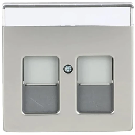 ABB Busch-Jaeger Centraalplaat Jack plug Centraalplaat 2 connectoren MetaalMet label RVS 2CKA001710A3767