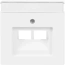 ABB Busch-Jaeger Future Axcent Centraalplaat datadoos RJ45 Jack plug Centraalplaat 2 connectoren Met label wit 2CKA001710A3888