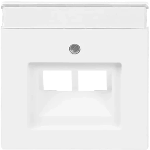 ABB Busch-Jaeger Future Axcent Centraalplaat datadoos RJ45 Jack plug Centraalplaat 2 connectoren Met label wit 2CKA001710A3888