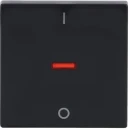 ABB Busch-Jaeger Future Axcent Carat bedieningselement + rode lens voor 2 en 3-polig aan / uit enkele wip antraciet RAL 7021 2CKA001751A2927