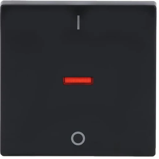 ABB Busch-Jaeger Future Axcent Carat bedieningselement + rode lens voor 2 en 3-polig aan / uit enkele wip antraciet RAL 7021 2CKA001751A2927