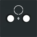 ABB Busch-Jaeger Art linear Centraalplaat voore antennecontactdoos Satelliet Centraalplaat 3 connectoren Zonder label zwart 2CKA001724A4435