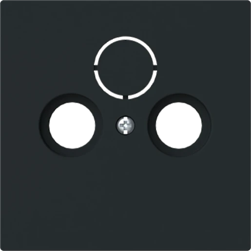 ABB Busch-Jaeger Art linear Centraalplaat voore antennecontactdoos Satelliet Centraalplaat 3 connectoren Zonder label zwart 2CKA001724A4435