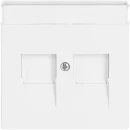 ABB Busch-Jaeger Future Solo Axcent Carat Centraalplaat Jack plug Centraalplaat 2 connectoren Met label wit 2CKA001710A3176