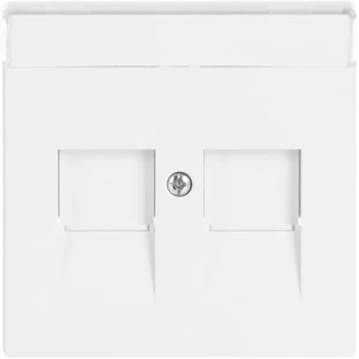 ABB Busch-Jaeger Future Solo Axcent Carat Centraalplaat Jack plug Centraalplaat 2 connectoren Met label wit 2CKA001710A3176