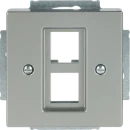 ABB Busch-Jaeger Centraalplaat Modular-Jack Basiselement met centrale afdekplaat 2 connectoren Zonder label RVS 2CKA001753A0395