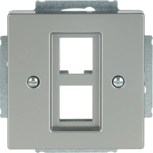 ABB Busch-Jaeger Centraalplaat Modular-Jack Basiselement met centrale afdekplaat 2 connectoren Zonder label RVS 2CKA001753A0395