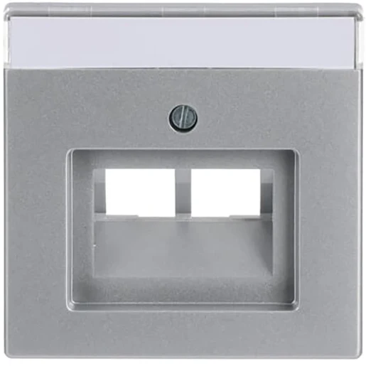 ABB Busch-Jaeger Future Centraalplaat datadoos RJ45 Jack plug Centraalplaat 2 connectoren Met label aluminium 2CKA001710A3610