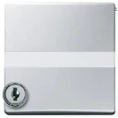 ABB Busch-Jaeger centraalplaat + kd + slot verloop voor si ip44 70x70x32mm Met tekstveld klapdeksel aluminium RAL 9006 2CKA001710A3796