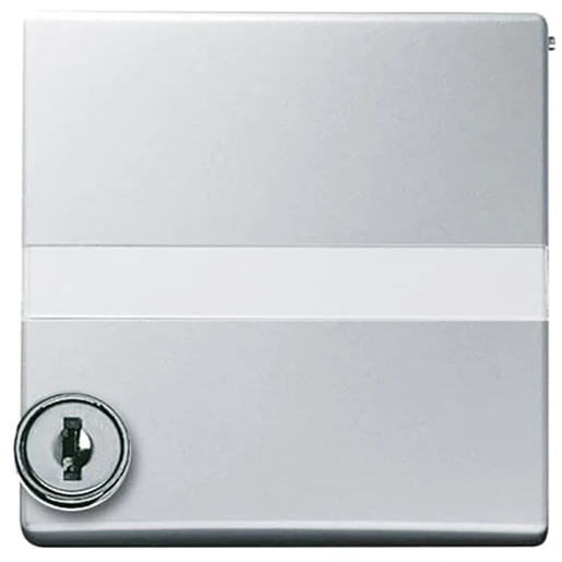 ABB Busch-Jaeger centraalplaat + kd + slot verloop voor si ip44 70x70x32mm Met tekstveld klapdeksel aluminium RAL 9006 2CKA001710A3796