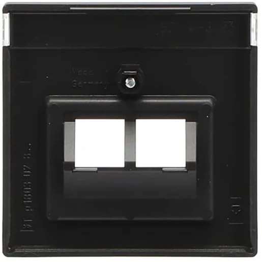 ABB Busch-Jaeger Future Axcent Carat Centraalplaat datadoos RJ45 Jack plug Centraalplaat 2 connectoren Met label zwart 2CKA001710A3911