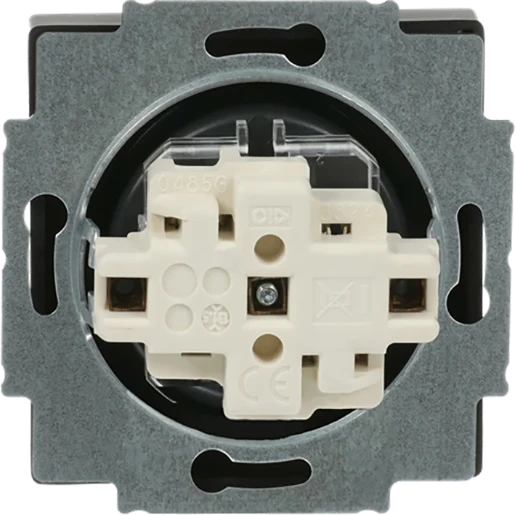 ABB Busch-Jaeger Future Axcent Carat Wandcontactdoos inbouw 16A 250V CEE 7/1 zonder randaarde KV Mat zwart RAL 9005 IP20 2CKA002113A5340