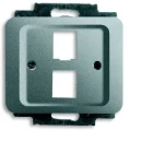 ABB Busch-Jaeger Alpha Centraalplaat Modular-Jack Basiselement met centrale afdekplaat 2 connectoren Zonder label titanium 2CKA001710A3341