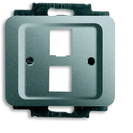 ABB Busch-Jaeger Alpha Centraalplaat Modular-Jack Basiselement met centrale afdekplaat 2 connectoren Zonder label titanium 2CKA001710A3341