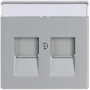 ABB Busch-Jaeger Future Centraalplaat Jack plug Centraalplaat 2 connectoren Met label aluminium 2CKA001710A3676