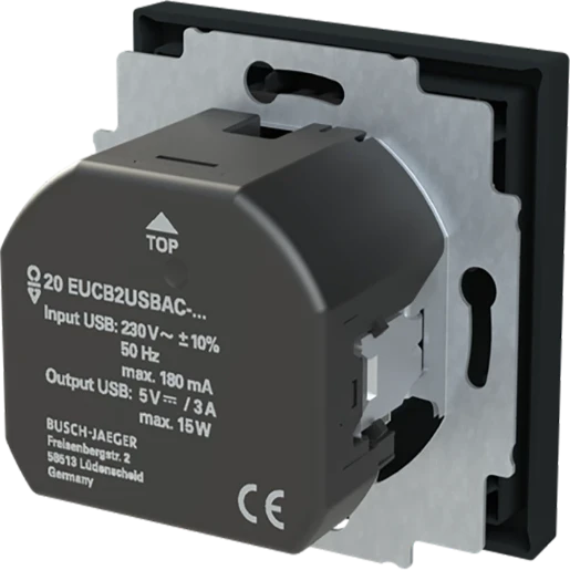 ABB Busch-Jaeger Art linear wandcontactdoos kv inbouw 16A 230V RA Mat zwart RAL 9005 IP20 2CKA002011A6322