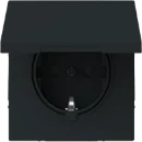 ABB Busch-Jaeger Art linear wandcontactdoos kv kd centraalplaat inbouw 16A 250V RA Mat zwart RAL 9005 IP20 2CKA002018A1582