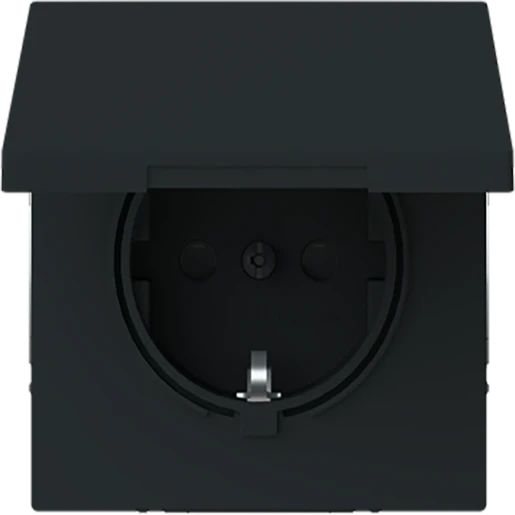 ABB Busch-Jaeger Art linear wandcontactdoos kv kd centraalplaat inbouw 16A 250V RA Mat zwart RAL 9005 IP20 2CKA002018A1582