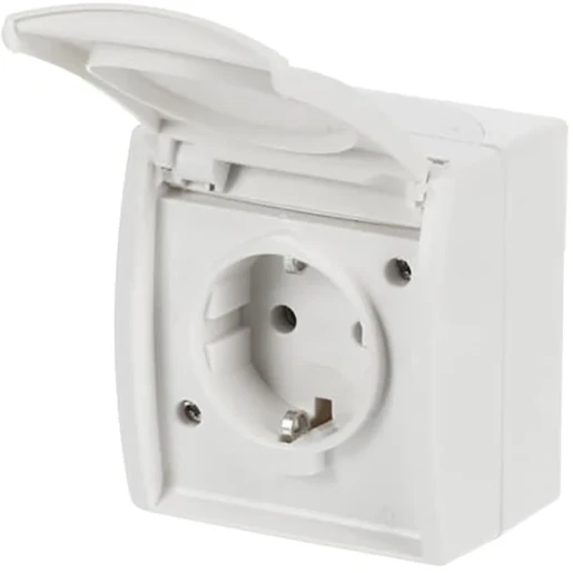 ABB Busch-Jaeger Ocean wandcontactdoos opbouw 16A 250V RA Mat wit RAL 9010 IP44 2CKA002083A0834