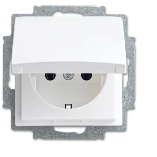 ABB Busch-Jaeger Balance wandcontactdoos centraalplaat inbouw 16A 250V RA Glanzend wit RAL 9010 IP20 2CKA002018A1512