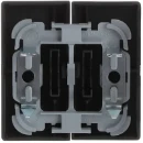 ABB Busch-Jaeger Future Axcent Carat bedieningselement voor serie + wissel aan / uit tweedelige wip zwart RAL 9005 2CKA001751A3038