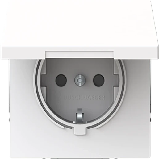 ABB Busch-Jaeger Art linear wandcontactdoos kv kd centraalplaat inbouw 16A 250V RA Glanzend wit RAL 9016 IP20 2CKA002018A1579