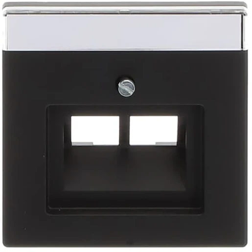 ABB Busch-Jaeger Future Axcent Carat Centraalplaat datadoos RJ45 Jack plug Centraalplaat 2 connectoren Met label zwart 2CKA001710A3911